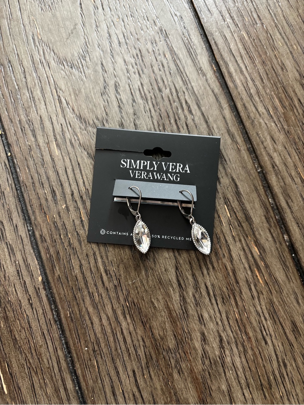Simply Vera Vera Wang Silver Marquise Crystal Drop Earrings